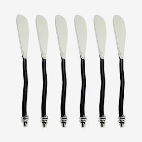 Treble Note Butter Knives - Black - Set of 6