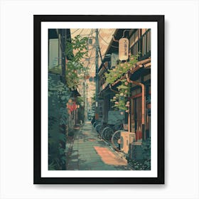 Tokyo Japan 6 Retro Illustration Art Print