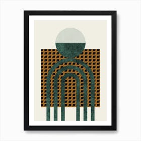 Textured Mid Century Composition 5 Art Print
