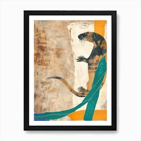 Otter 3 Cut Out Collage Art Print